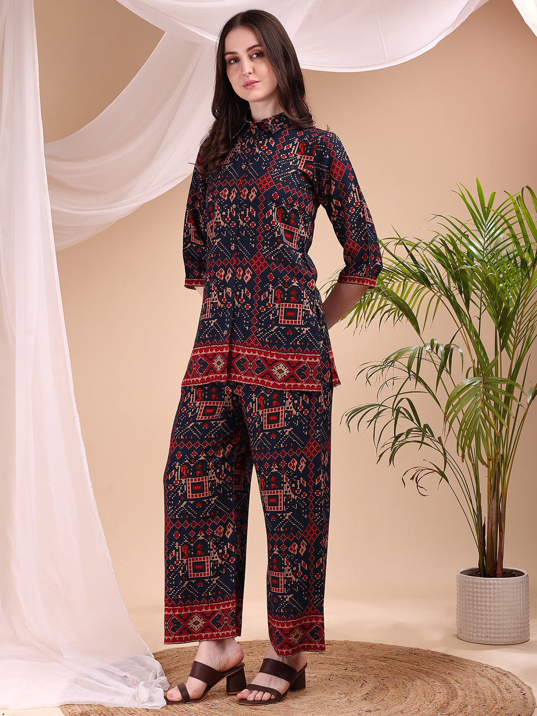 Printed Versatile Co-Ords, Navy Blue - Hiral Fashion - Distacart