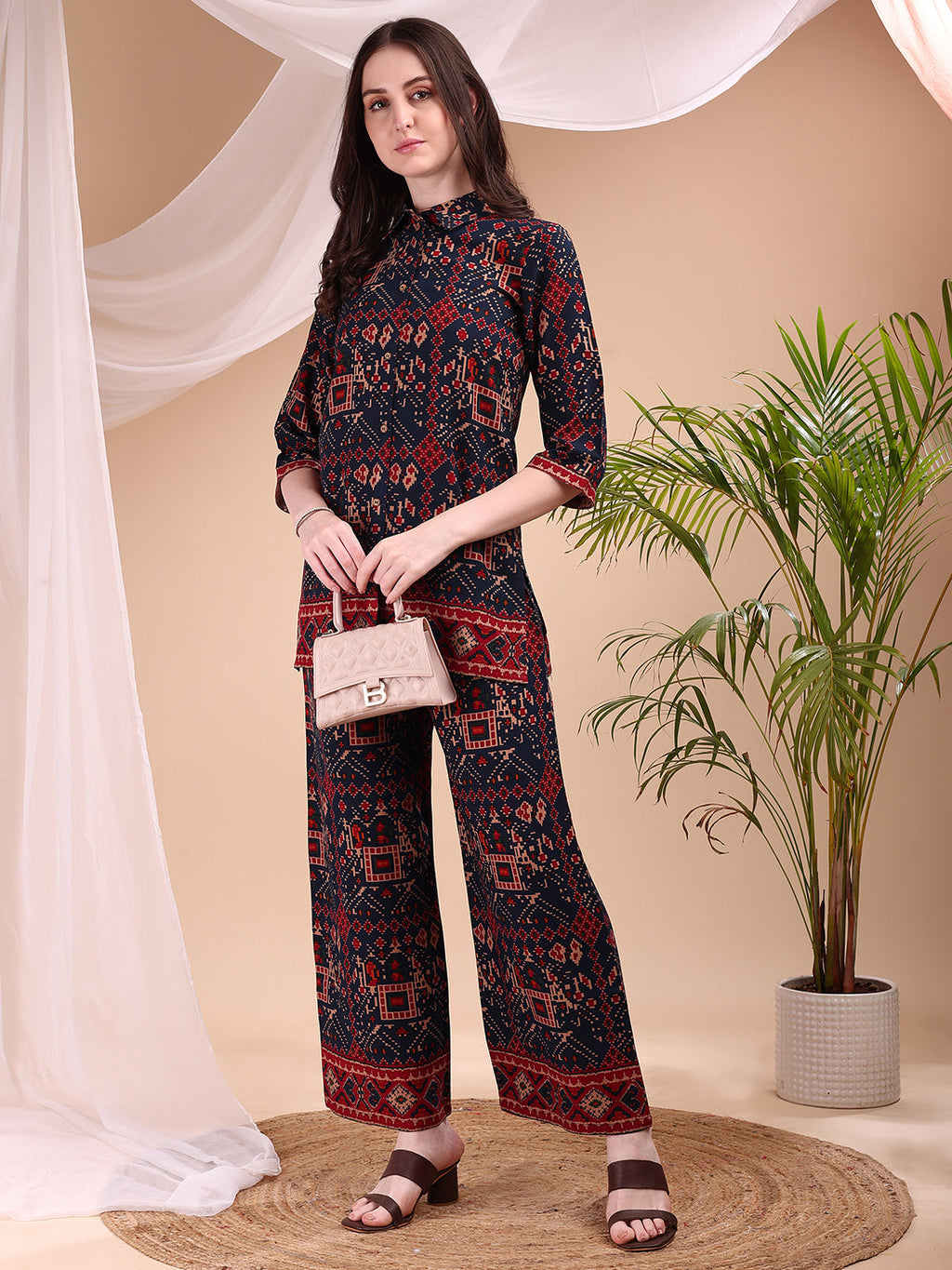 Printed Versatile Co-Ords, Navy Blue - Hiral Fashion - Distacart