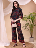 Printed Versatile Co-Ords, Navy Blue - Hiral Fashion - Distacart
