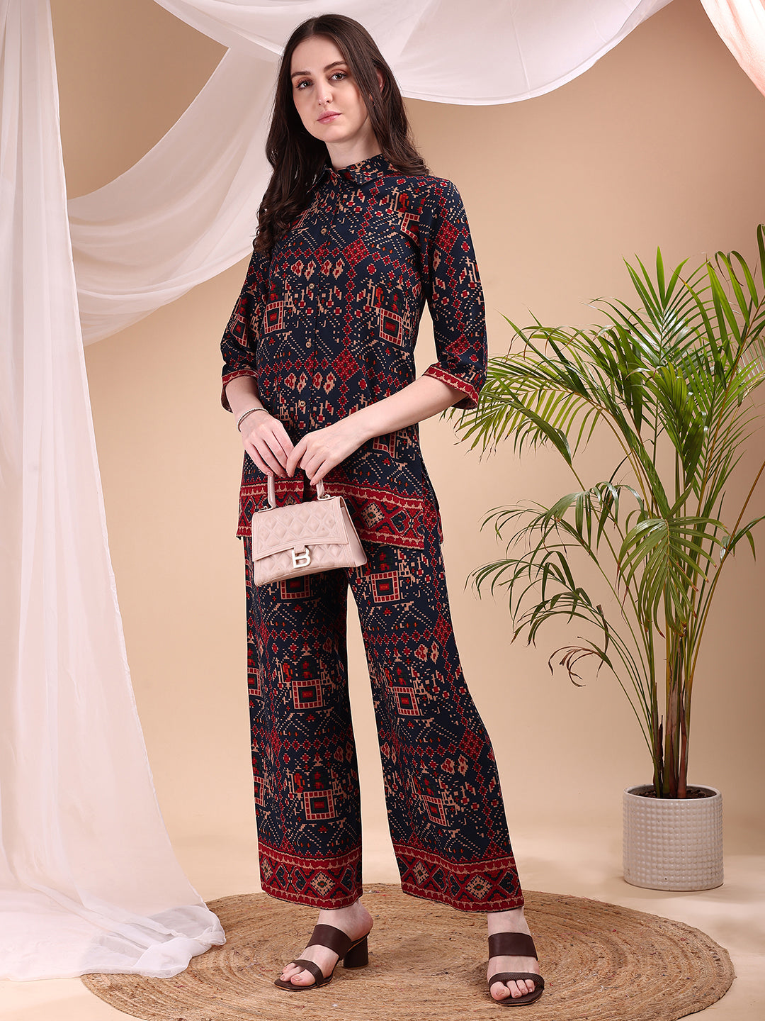 Printed Versatile Co-Ords, Navy Blue - Hiral Fashion - Distacart