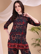Printed Versatile Co-Ords, Navy Blue - Hiral Fashion - Distacart