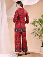 Printed Versatile Co-Ords, Red - Hiral Fashion - Distacart