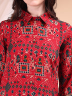 Printed Versatile Co-Ords, Red - Hiral Fashion - Distacart