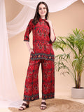 Printed Versatile Co-Ords, Red - Hiral Fashion - Distacart