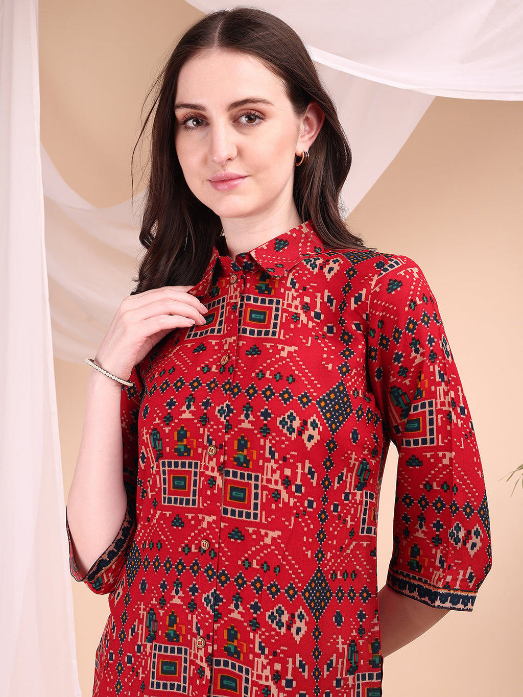 Printed Versatile Co-Ords, Red - Hiral Fashion - Distacart