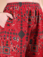 Printed Versatile Co-Ords, Red - Hiral Fashion - Distacart