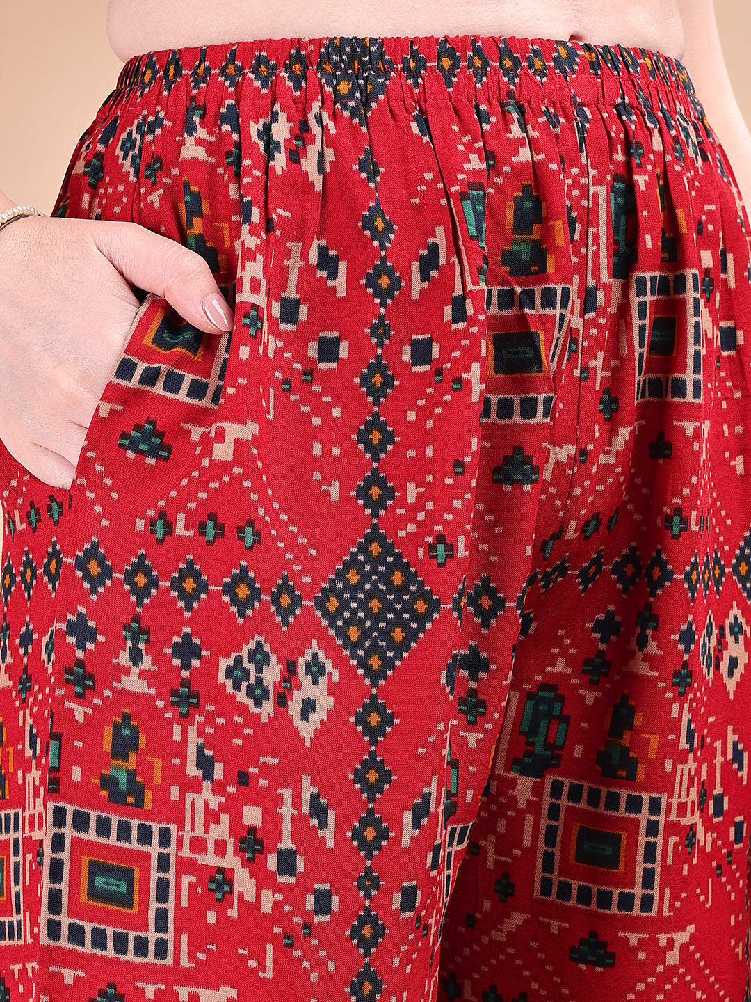 Printed Versatile Co-Ords, Red - Hiral Fashion - Distacart