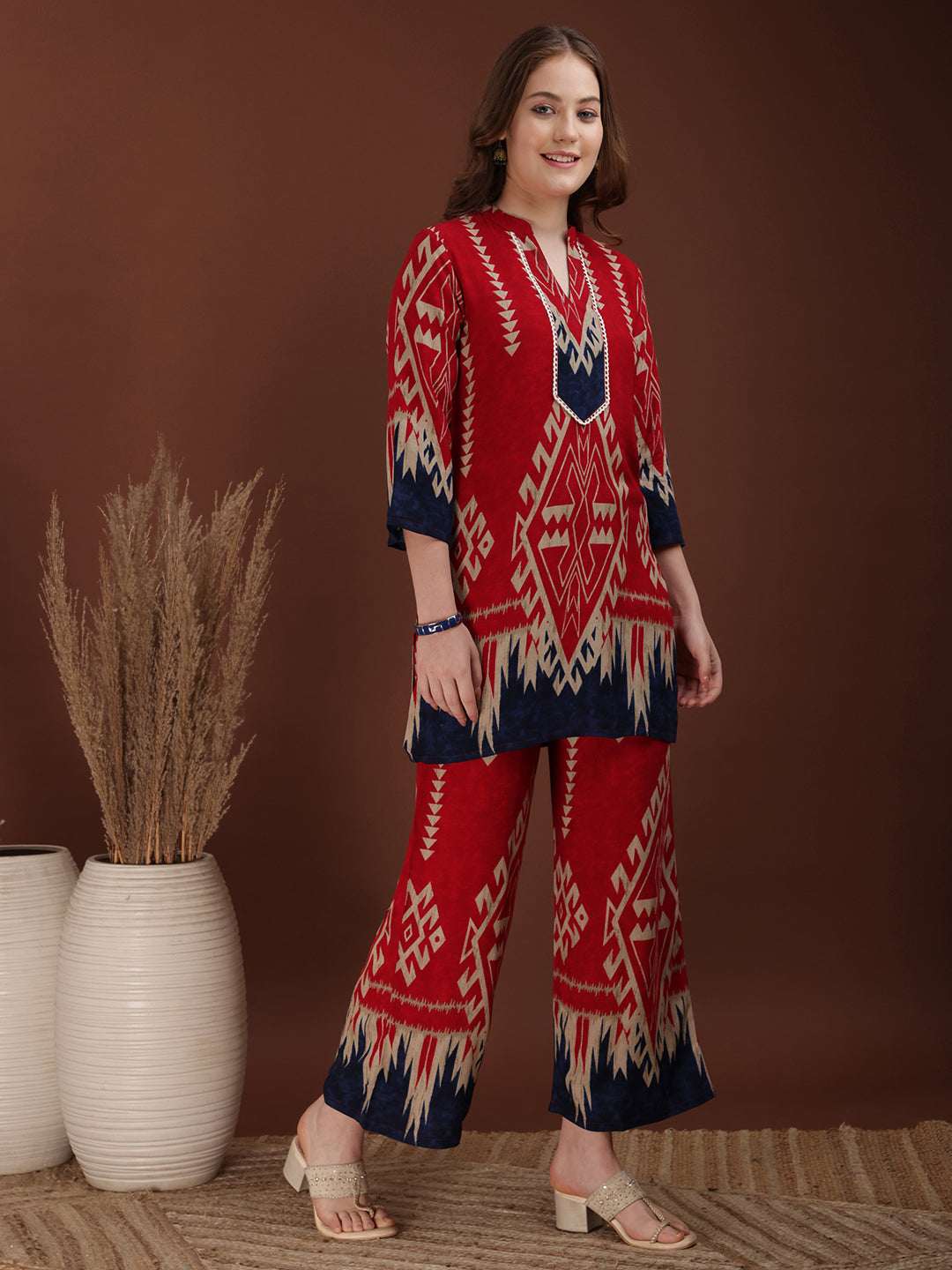 Indie Printed Co-Ords, Pink - Hiral Fashion - Distacart