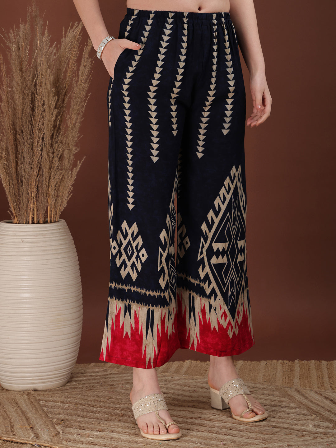Indie Printed Co-Ords, Navy Blue - Hiral Fashion - Distacart