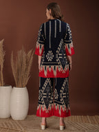 Indie Printed Co-Ords, Navy Blue - Hiral Fashion - Distacart