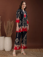 Indie Printed Co-Ords, Navy Blue - Hiral Fashion - Distacart