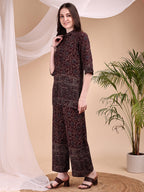 Intricate Floral And Paisley Motifs Co-Ords, Maroon - Hiral Fashion - Distacart