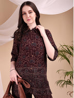 Intricate Floral And Paisley Motifs Co-Ords, Maroon - Hiral Fashion - Distacart
