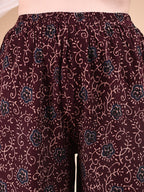 Intricate Floral And Paisley Motifs Co-Ords, Maroon - Hiral Fashion - Distacart