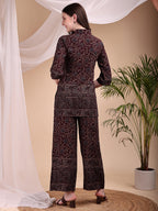 Intricate Floral And Paisley Motifs Co-Ords, Maroon - Hiral Fashion - Distacart
