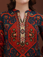 Floral & Geometrical Printed Co-Ords, Red - Hiral Fashion - Distacart