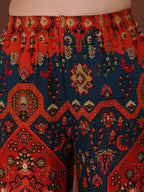 Floral & Geometrical Printed Co-Ords, Red - Hiral Fashion - Distacart