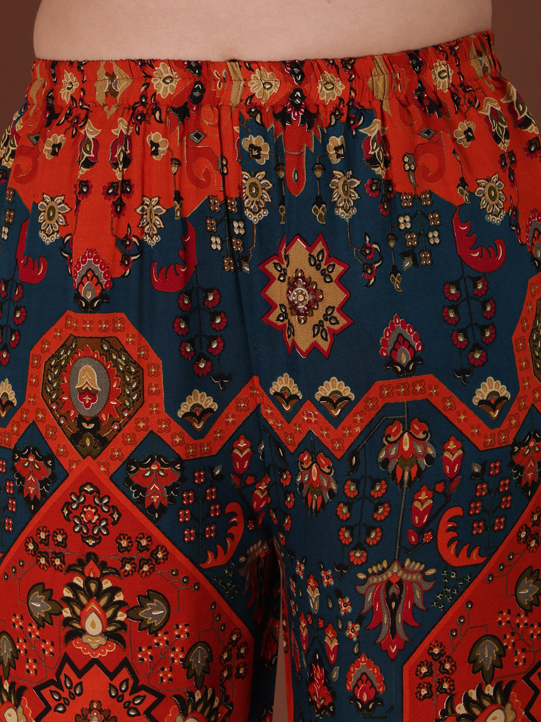 Floral & Geometrical Printed Co-Ords, Red - Hiral Fashion - Distacart