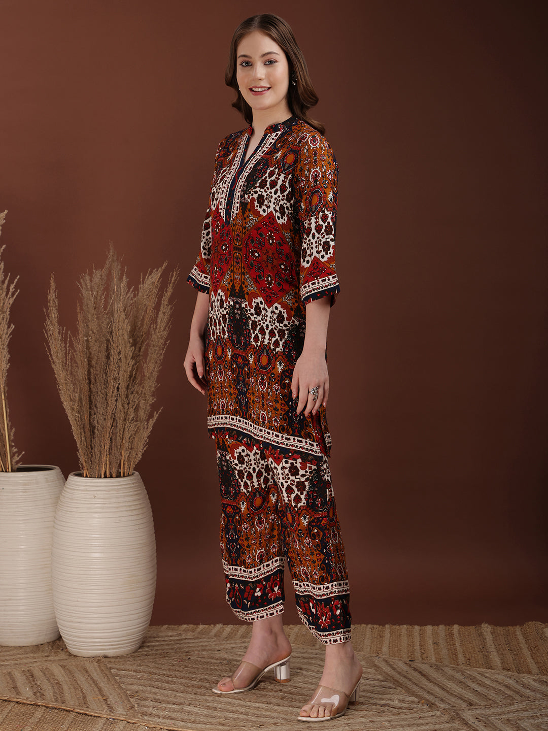 Floral & Geometrical Printed Co-Ords, Multicolor - Hiral Fashion - Distacart