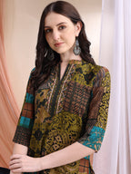 Intricate Floral And Paisley Motifs Co-Ords, Green - Hiral Fashion - Distacart