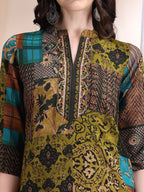 Intricate Floral And Paisley Motifs Co-Ords, Green - Hiral Fashion - Distacart