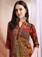 Intricate Floral And Paisley Motifs Co-Ords, Red - Hiral Fashion - Distacart