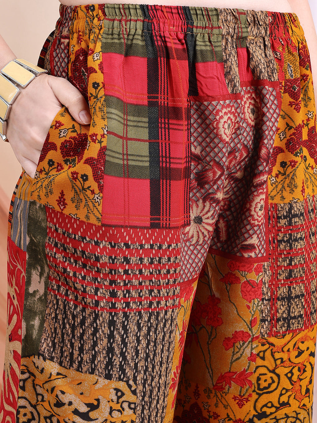 Intricate Floral And Paisley Motifs Co-Ords, Red - Hiral Fashion - Distacart
