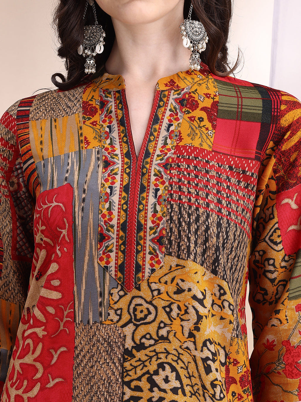 Intricate Floral And Paisley Motifs Co-Ords, Red - Hiral Fashion - Distacart