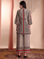 Floral & Geometric Printed Co-Ords, Brown - Hiral Fashion - Distacart