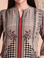 Floral & Geometric Printed Co-Ords, Brown - Hiral Fashion - Distacart