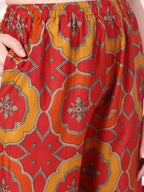Vibrant Ethnic Co-Ord Set, Red - Hiral Fashion - Distacart