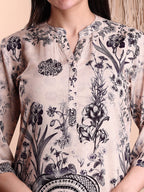 Floral & Paisley Printed Co-Ords, Beige - Hiral Fashion
