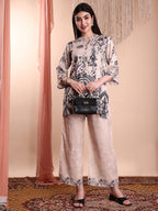 Floral & Paisley Printed Co-Ords, Beige - Hiral Fashion