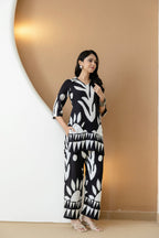 Abstract Printed Co-Ords, Black; White - Hiral Fashion - Distacart