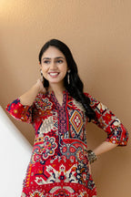 Boho Printed Co-Ord Set, Pink - Hiral Fashion - Distacart