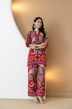 Boho Printed Co-Ord Set, Pink - Hiral Fashion - Distacart