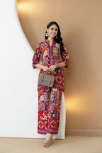 Boho Printed Co-Ord Set, Pink - Hiral Fashion - Distacart