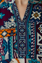 Boho Printed Co-Ord Set, Teal - Hiral Fashion - Distacart