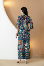 Boho Printed Co-Ord Set, Teal - Hiral Fashion - Distacart