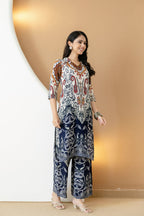 Paisley And Ethnic Motif Printed Kurta With Palazzo, Multicolor - Hiral Fashion - Distacart