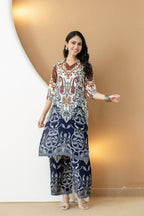 Paisley And Ethnic Motif Printed Kurta With Palazzo, Multicolor - Hiral Fashion - Distacart