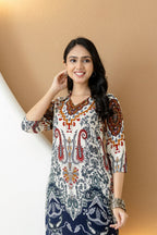 Paisley And Ethnic Motif Printed Kurta With Palazzo, Multicolor - Hiral Fashion - Distacart