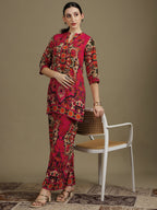 Ethnic Printed Co-Ord Set, Pink - Hiral Fashion - Distacart