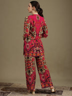 Ethnic Printed Co-Ord Set, Pink - Hiral Fashion - Distacart