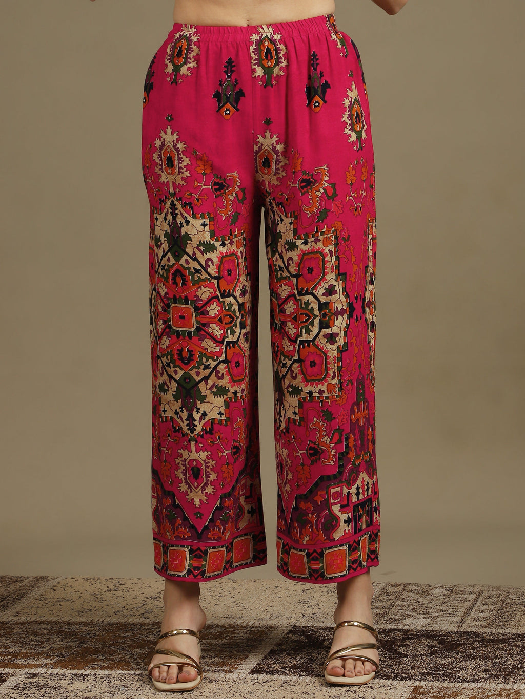 Ethnic Printed Co-Ord Set, Pink - Hiral Fashion - Distacart
