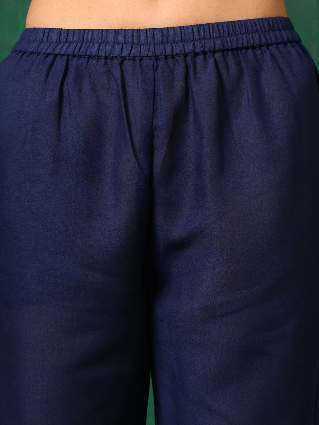 Applique Placement Embroidered Kurta With Pant & Dupatta, Navy Blue - Hiral Fashion - Distacart