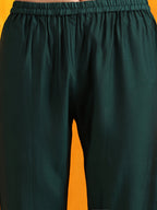 Sequined Embroidered Kurta With Pant & Embroidered Dupatta, Bottle-Green - Hiral Fashion - Distacart