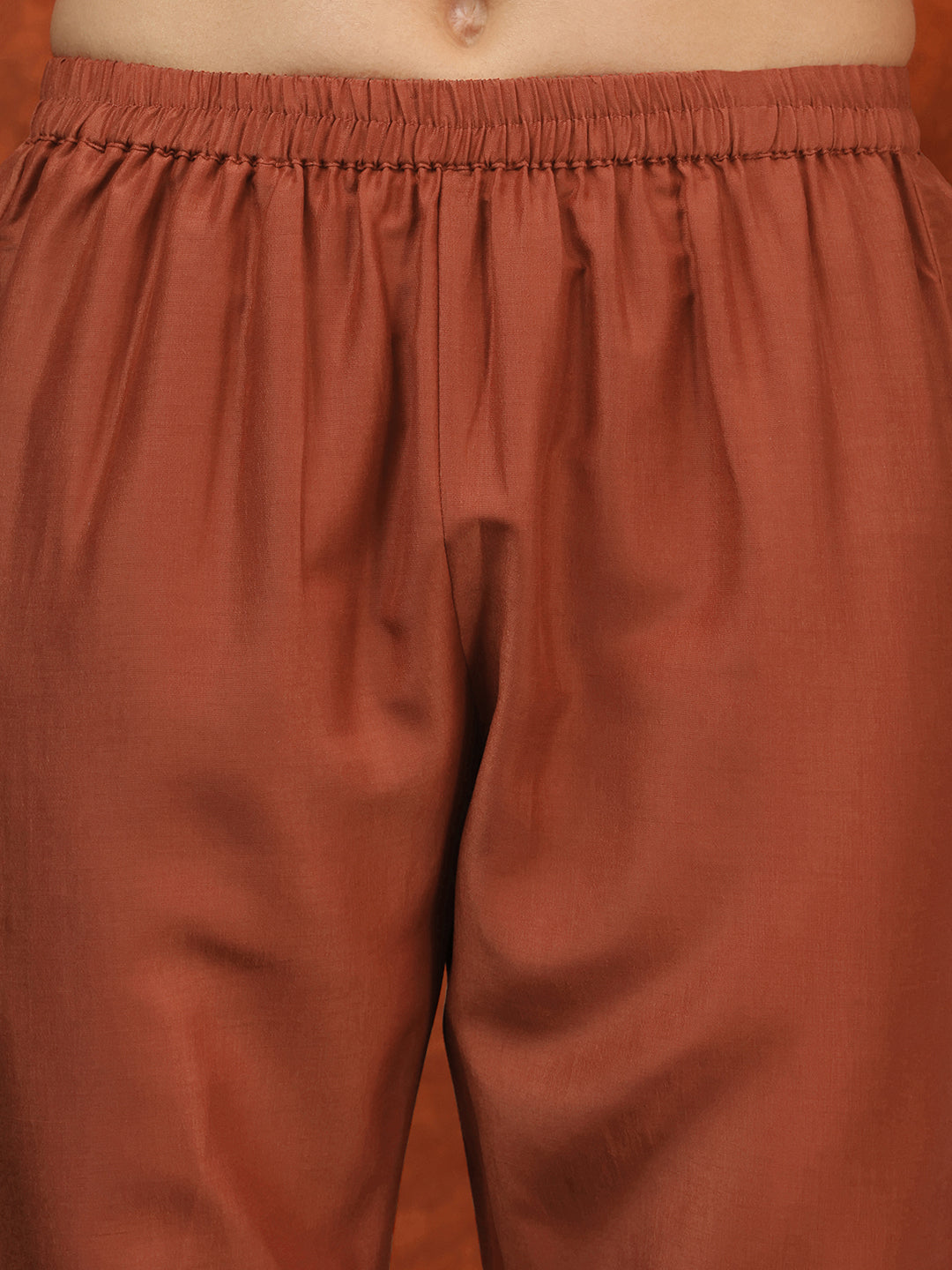 Mirror Embroidered Kurta With Pant & Embroidered Dupatta, Rust - Hiral Fashion - Distacart