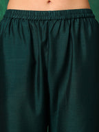 Embroidered Kurta With Pant & Embroidered Dupatta, Bottle-Green - Hiral Fashion - Distacart