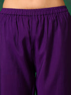 Embroidered Kurta With Pant & Embroidered Dupatta, Purple - Hiral Fashion - Distacart